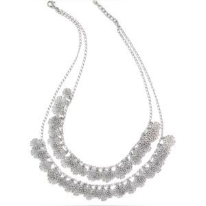 TALBOTS FILIGREE DOUBLE LAYER SILVER NECKLACE NWT NOS